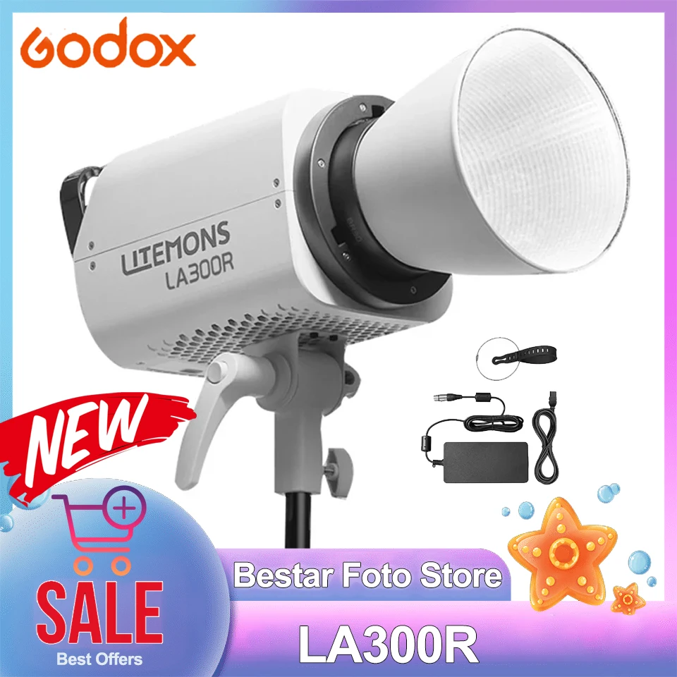 Godox LA300R Full-color LED Light with App Control Photography Light Bowens Mount COB Video Light for Photography Stuio Vlog