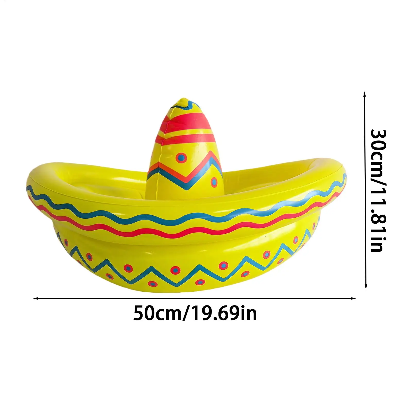 Inflatable Cooler Retro Sombrero Wine Cooler Swimming Pool Ice Bucket for Women Men Vacationers Travelers Beach Lake Gathering