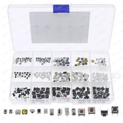 300Pcs 15-Types Tactile Push Button Switch Car Remote Control Keys Button Touch Microswitch Assortment DIY Kit