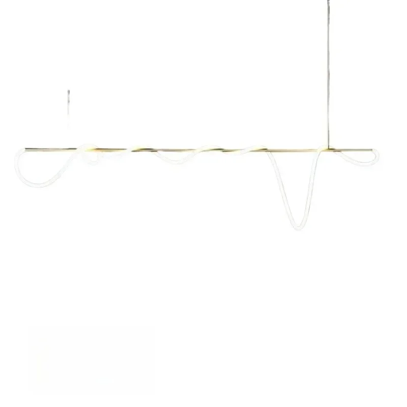Designer Italian minimalist lines dining table chandelier Nordic simple modern light luxury music note bar lamp