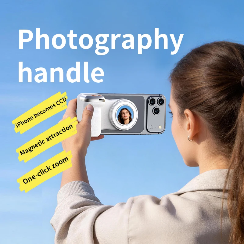 Phone Camera Shoot Hand Grip Magnetic Smart Phone Holder Shooting Aid Remote Control Handle For Iphone Android Phone