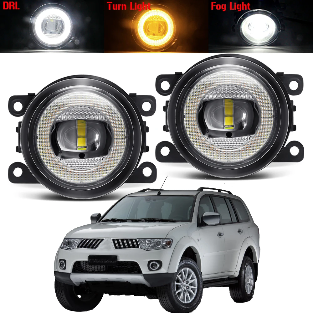 

3in1 Angel Eye Fog Light For Mitsubishi Pajero IV V8_W V9_W 2007-2012 Car LED Fog Turn Signal Daytime Running Lamp 30W H11 12V