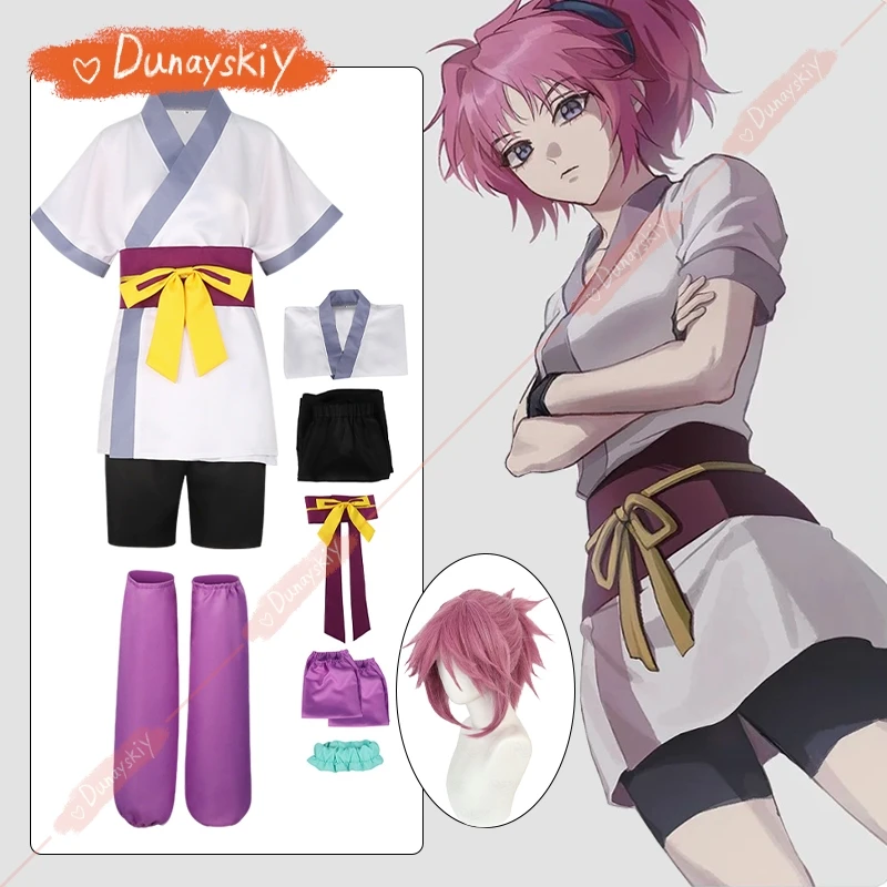 

Japanese Anime Machi Hunter X Hunter Komacine Cosplay Costumes Short-Sleeved women's kimono Set halloween Role-play Suits-코스프레-
