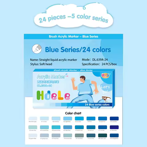 8/24 color/box artist acrylic marker set, art painting, graffiti, autograph, fashion school supplies, a must-have for campus