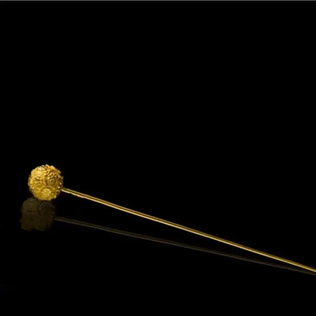 Song Dynasty Gold Plated Ancient Handmade Hairpin Ancient Coat Restoration Chinese Traditional Jewelry Traditional Headwear Girl