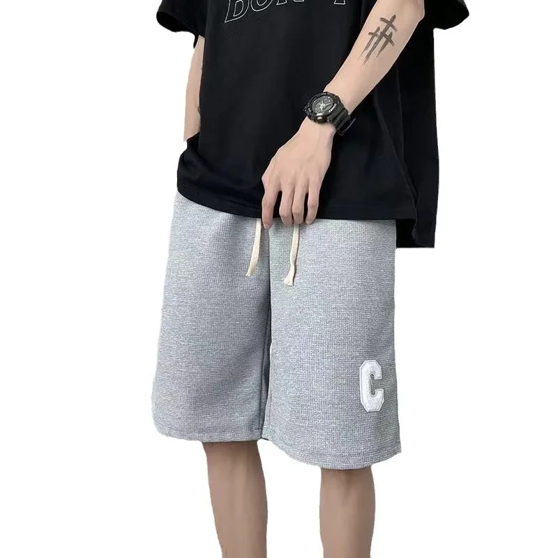Waffle shorts men's summer fashion brand casual basketball five-point big shorts wear loose plus size sports pants