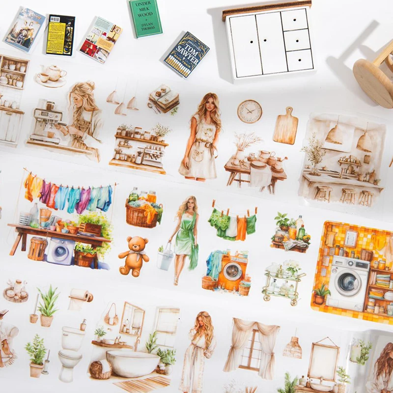 2Style 3Rolls/bag Home Life Scene Scenography Tape DIY Handbook Scrapbook Album Photo Frame Creative Material Decoration