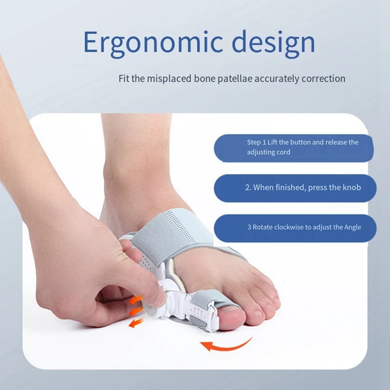 Bunion Corrector For Women Men, Adjustable Knob Double Correction Separator For Splints Hammer Toe Straightener