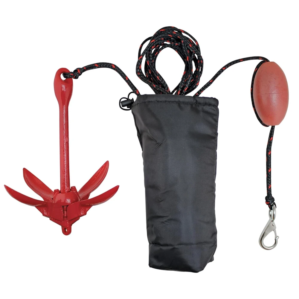 SSTT New 1.5 lb Folding Marine Kayak Anchor Kits with 40 ft Rope Accessories for Fishing Kayaks Canoe Jet Ski SUP Paddle Board