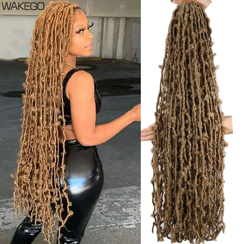 أقفال الفراشة المتعثرة مسبقًا ، شعر تجديل اصطناعي ، أقفال كروشيه ناعمة ، أقفال صناعية ، 1-9 حزم