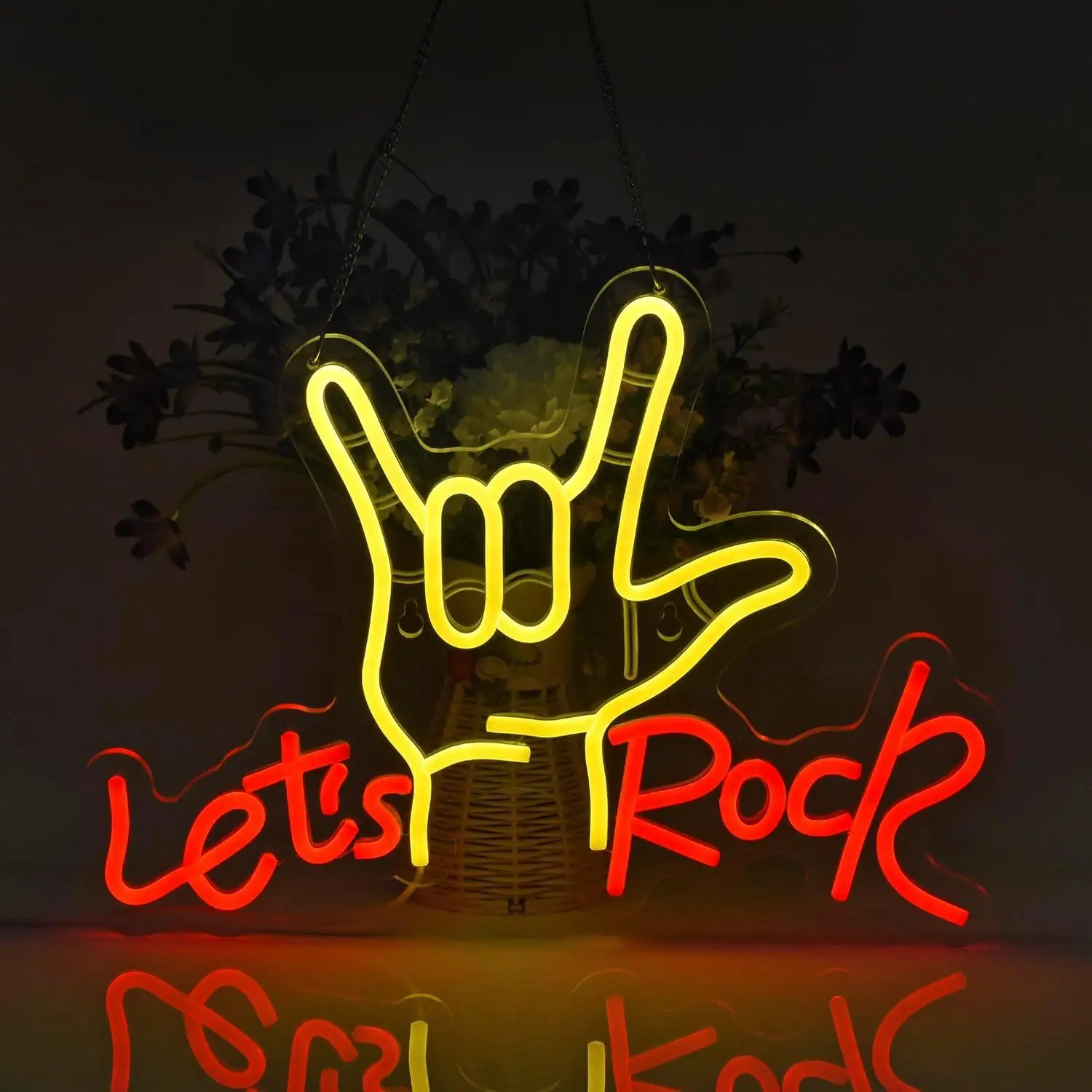 

Неоновые вывески Let's Rock Hand с USB-питанием и регулировкой яркости, светодиодные неоновые светильники для дома, бара, магазина, мужской комнаты, паба, комнаты отдыха, гаража, спальни, декора стен