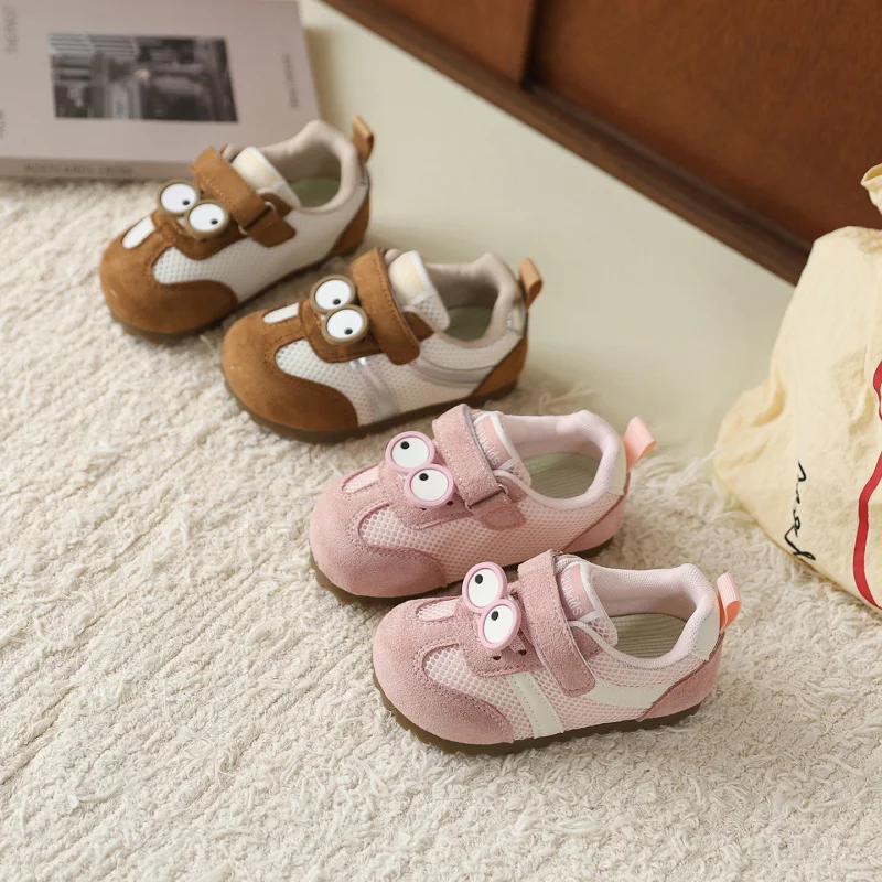 

Children Sneaker Girls Casual College-Style Mesh Breathable Cartoon Big-Eyed Sneakers New School Boys Training Shoes
