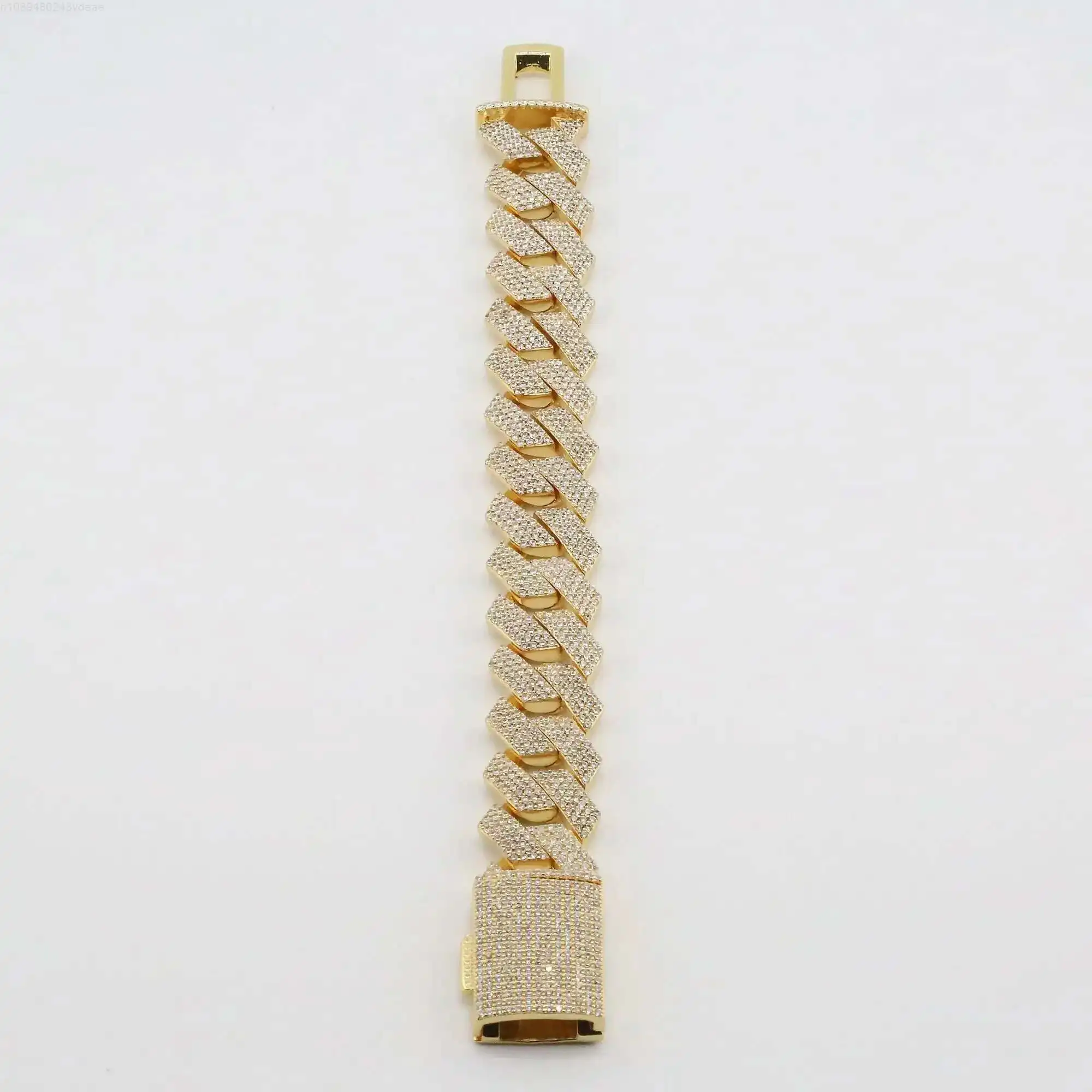 

20mm moissanite Diamond Hip Hop Iced Out Jewelry Necklace 925 sterling silver Cuban chain