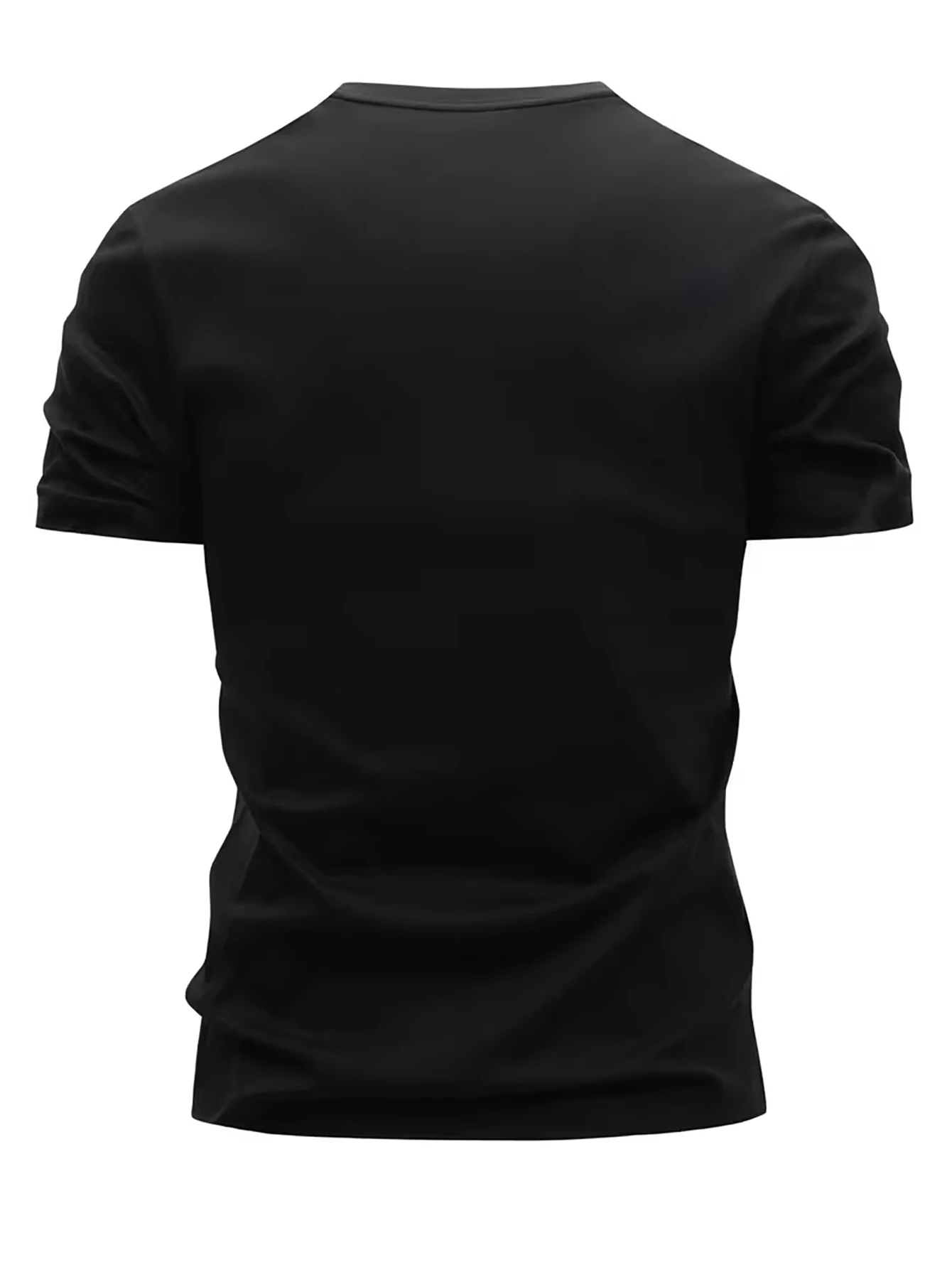 Men's Luxury Cotton T-Shirt with Stylish Letter Print- Heavyweight Crew Neck Short Sleeve, Regular Fit Casual Tee for All Seasons, Machine Washable, Machine Washable, Halloween, Christmas Gifts