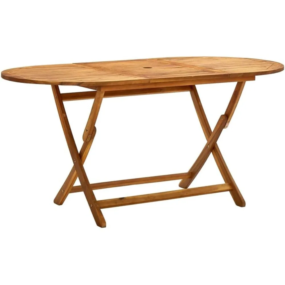 

Solid Acacia Wood Folding Patio Table - Elegant Outdoor Dining Furniture for Garden, Terrace, Patio