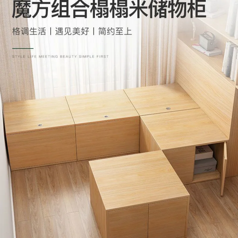 Imagem -02 - Grande Capacidade Combination Tatami Cabinet Window Bay Cabinet Balcony Locking Low Floor Home Bedroom