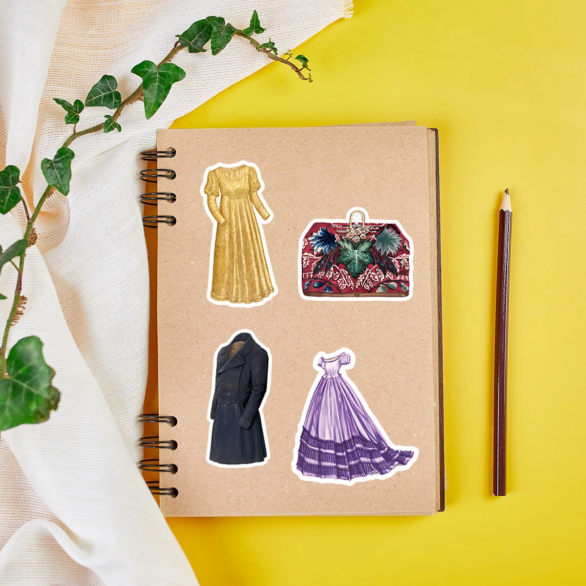 European Classical Fashion Stickers 50Pcs Waterproof Self-Adhesive Decorative for Cups Laptops Vintage Style view 2