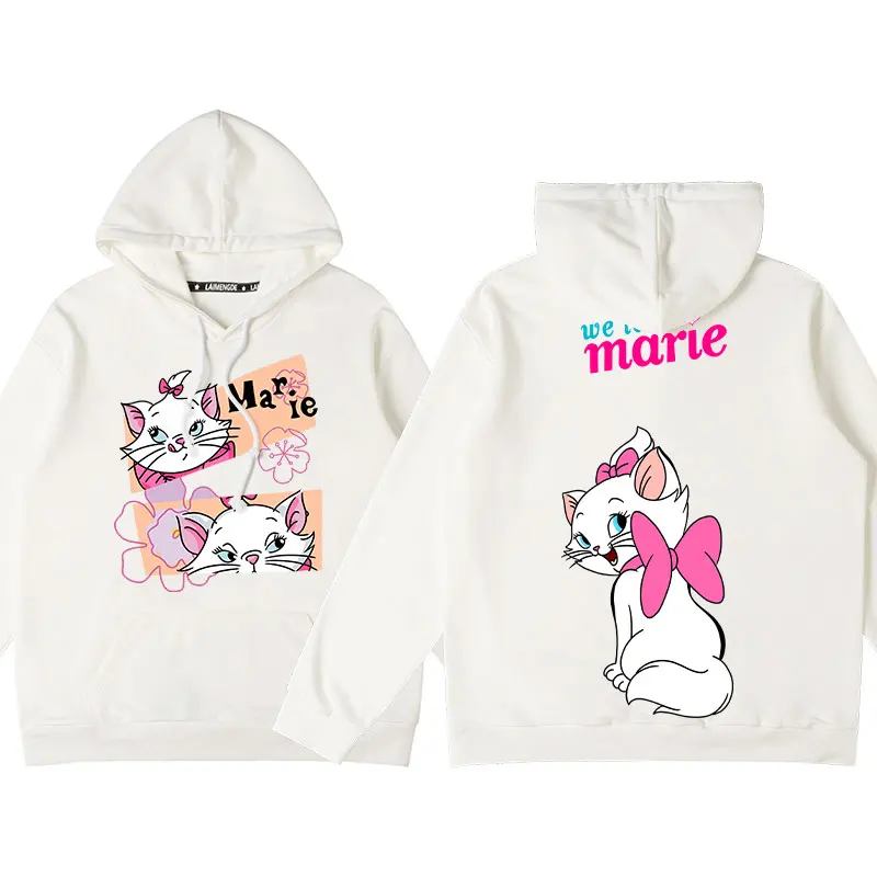 Disney The AristoCats Sweater  Disney Marie Women\'s Small Autumn  Winter Hooded Jacket Girls\' Clothes Cute Cartoon  Comfortable