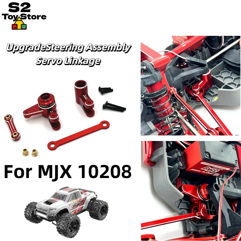 

MJX Upgrade Steering Assembly Servo Link Metal Alloy Replacement Parts For 1/10 Scale 10208 V1 V2 Monster RC Racing Car