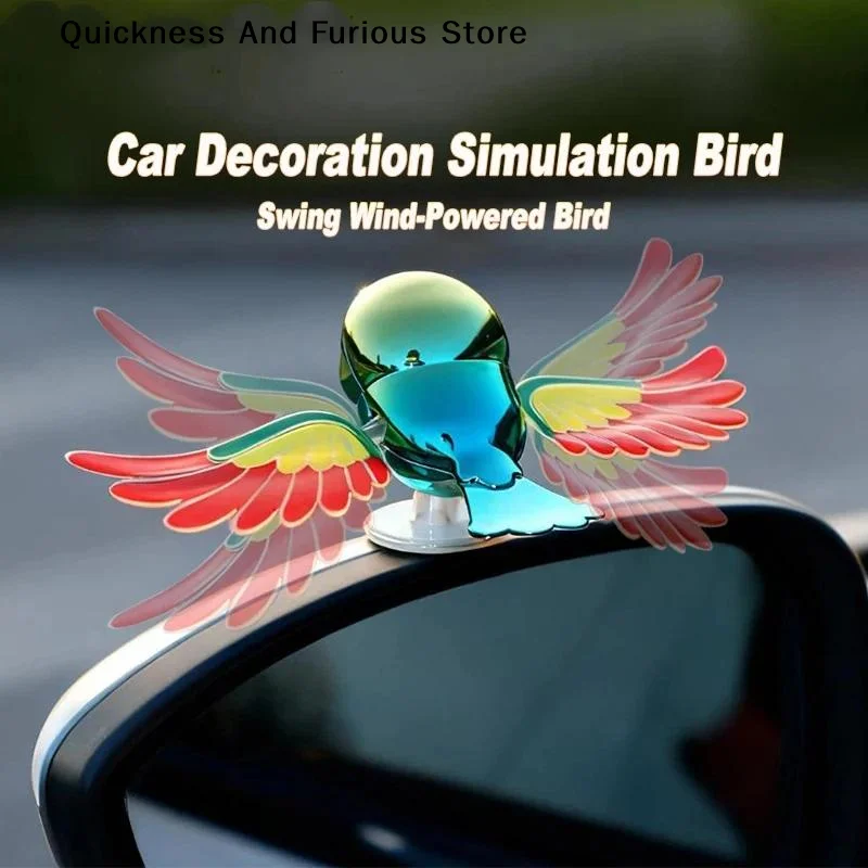 【MO】New Simulated Flying Bird Car Ornament Wing Can Swing Wind-Powered Bird In Flight Decor Car Moto Bicycle Decoration