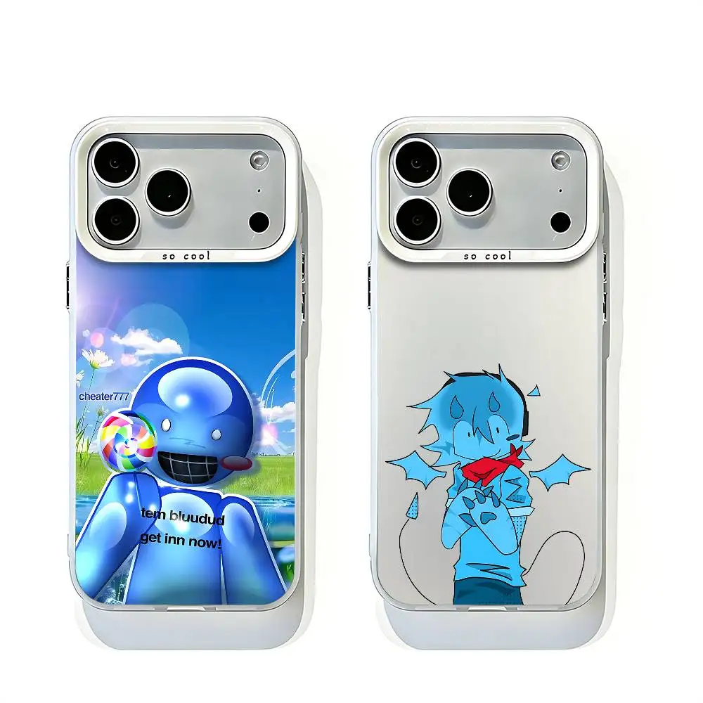 B-Bluudud B-Bluuworld Белый матовый чехол-бампер для iPhone 17 16 15 14 13 12 11 Pro Max с большим отверстием для камеры