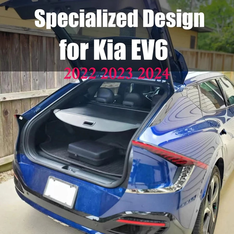 For 2022 2023 2024 Kia EV6 Retractable Rear Trunk Organizer Cover EV6 Privacy Security Screen Shield Shade Cargo Cover