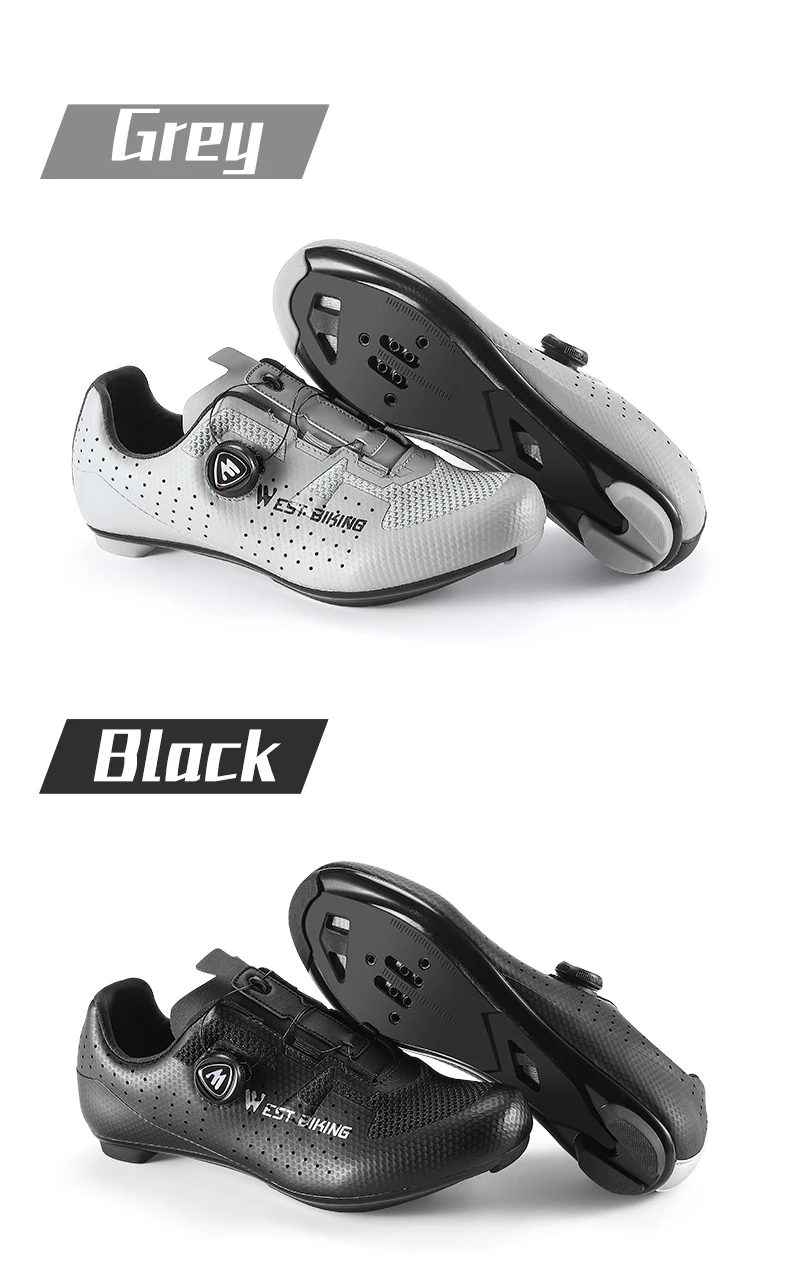 WEST BIKING Fahrradschuhe Herren, selbstsichernde Rennrad- und MTB-Schuhe, Schnellspannknopf, atmungsaktive Nylonsohle, Renn- und Outdoor-Sneaker – Detail 16