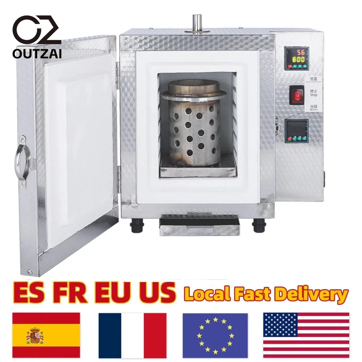 110V 2-in-1 Jewelry Burnout Furnace Oven Machine With Segmented & Constant Temp Modes Lost Wax Casting Plaster Mold Kiln Incubator Digital PID Control Jewellery Burn Out Furnace
