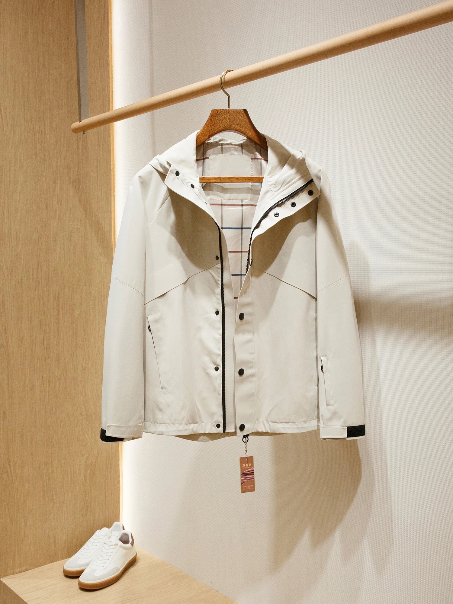 

Classic Double-Ester Fabric Waterproof Outerwear Casual Men's Jaet Autumn Outdoor Leisure Coat Faion Urban Sle Long Sve