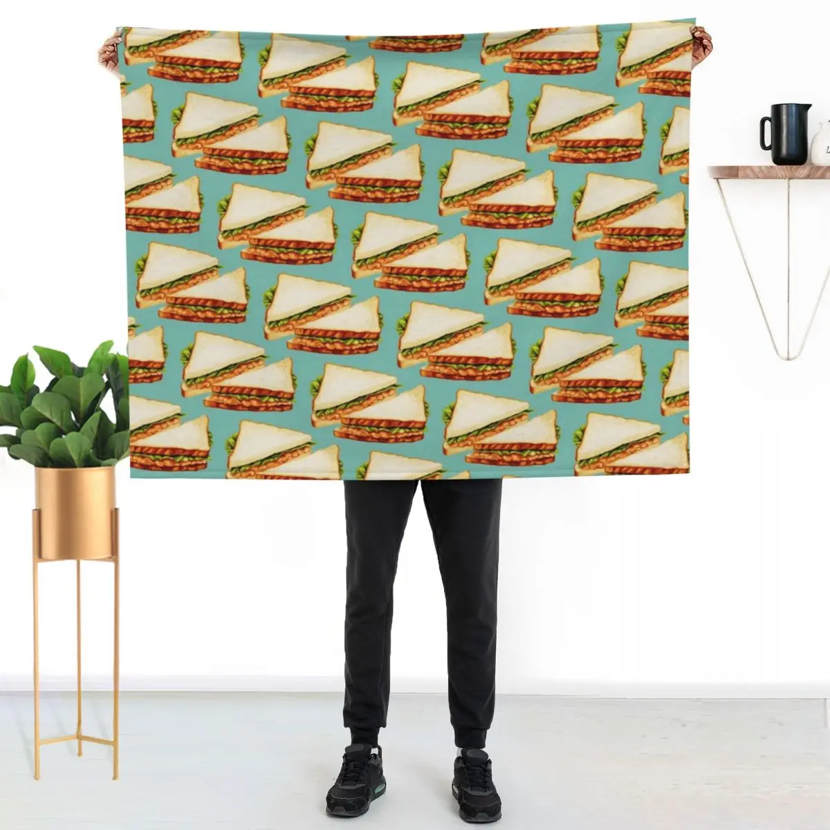 Tuna Sandwich Pattern Throw Blanket for babies halloween Summer Retros Extra Large Throw Hair Blankets