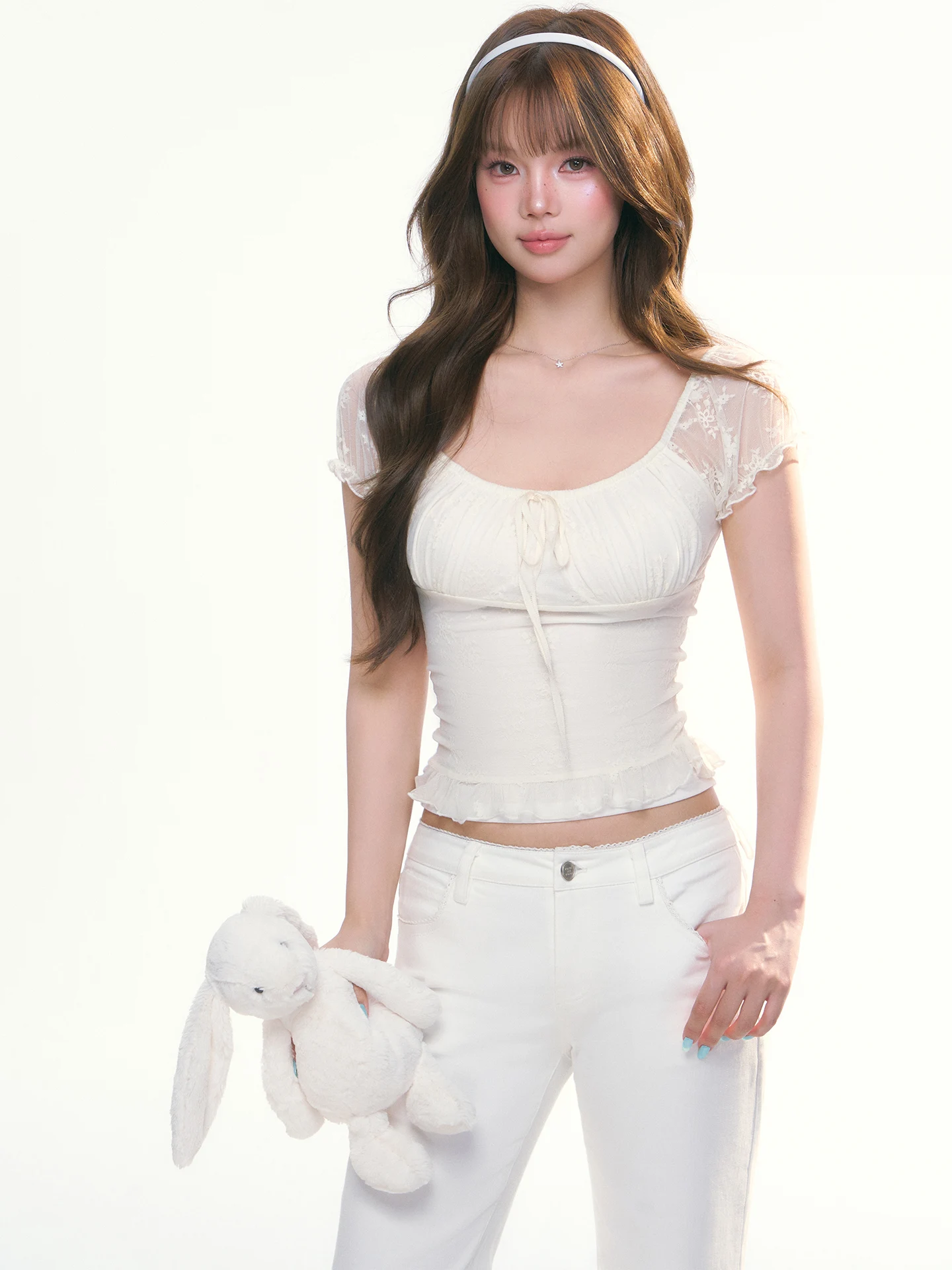 

Женская модная рубашка в повседневном стиле с кружевными вставками, короткими рукавами-фонариками, квадратным воротником, приталенного кроя, из дышащего нейлона, цвета чили-лайм