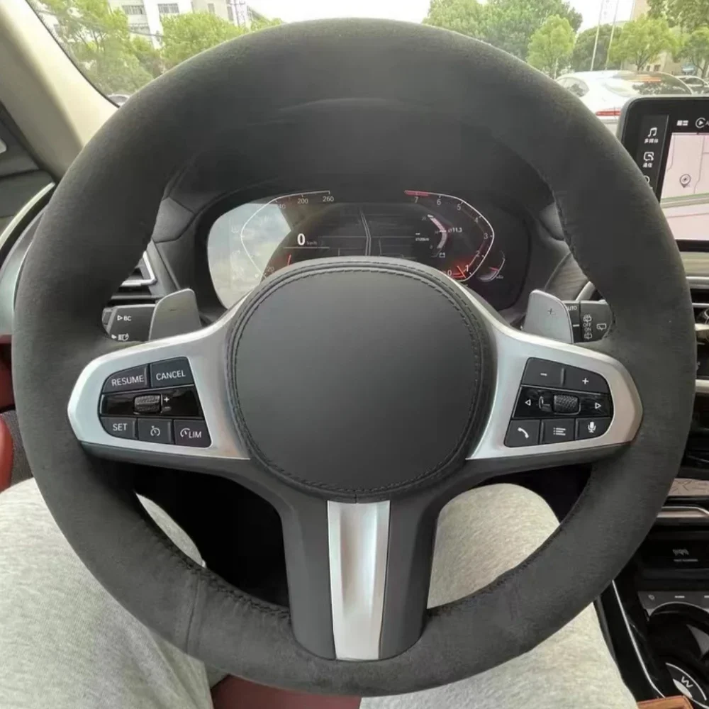 

Black Car Steering Wheel Cover Suede For BMW M Sport G30-G32 G20 G21 G11 G14-G16 X3 G01 X4 G02 X5 F01 F02 F10 Auto Accessories