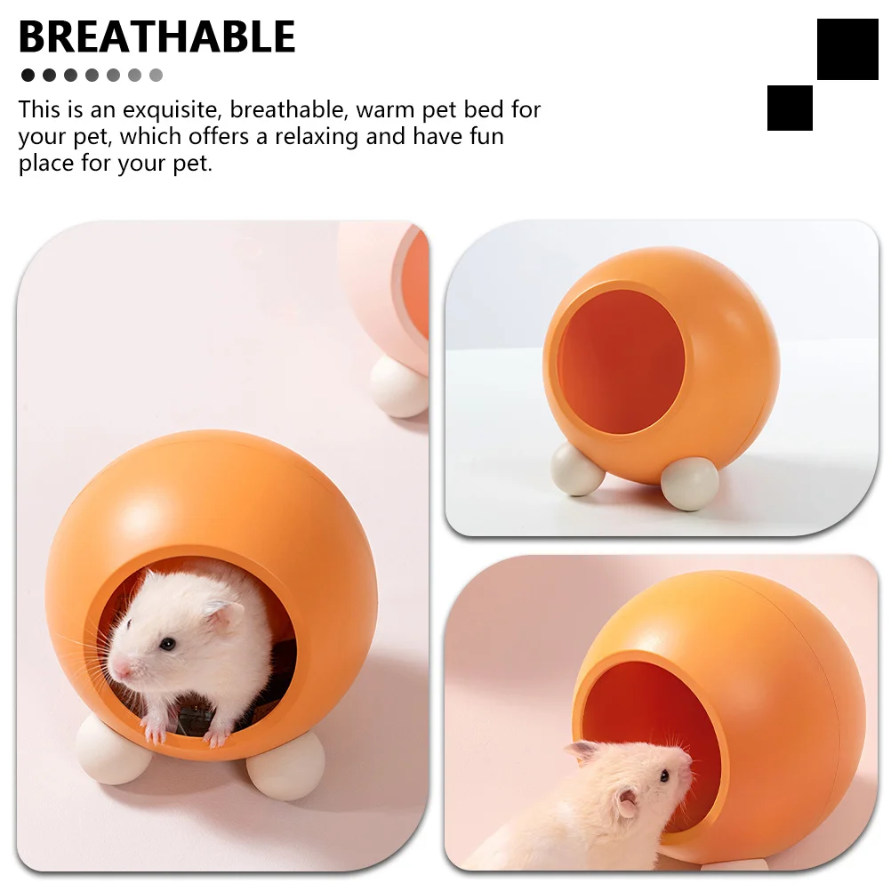 

Small Pet Warm Nest Hamster Plastic Hideout Orange Lightweight Indoor Sleeping House Cozy Hideout Hamster Nest