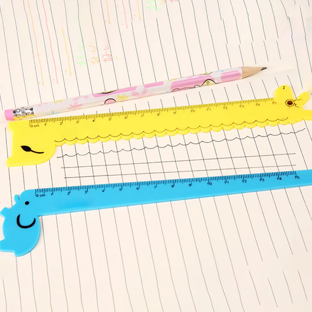 Elephant Alpaca Giraffe Student Plastic Ruler Painting Drawing Cartoon Animal Straight Ruler