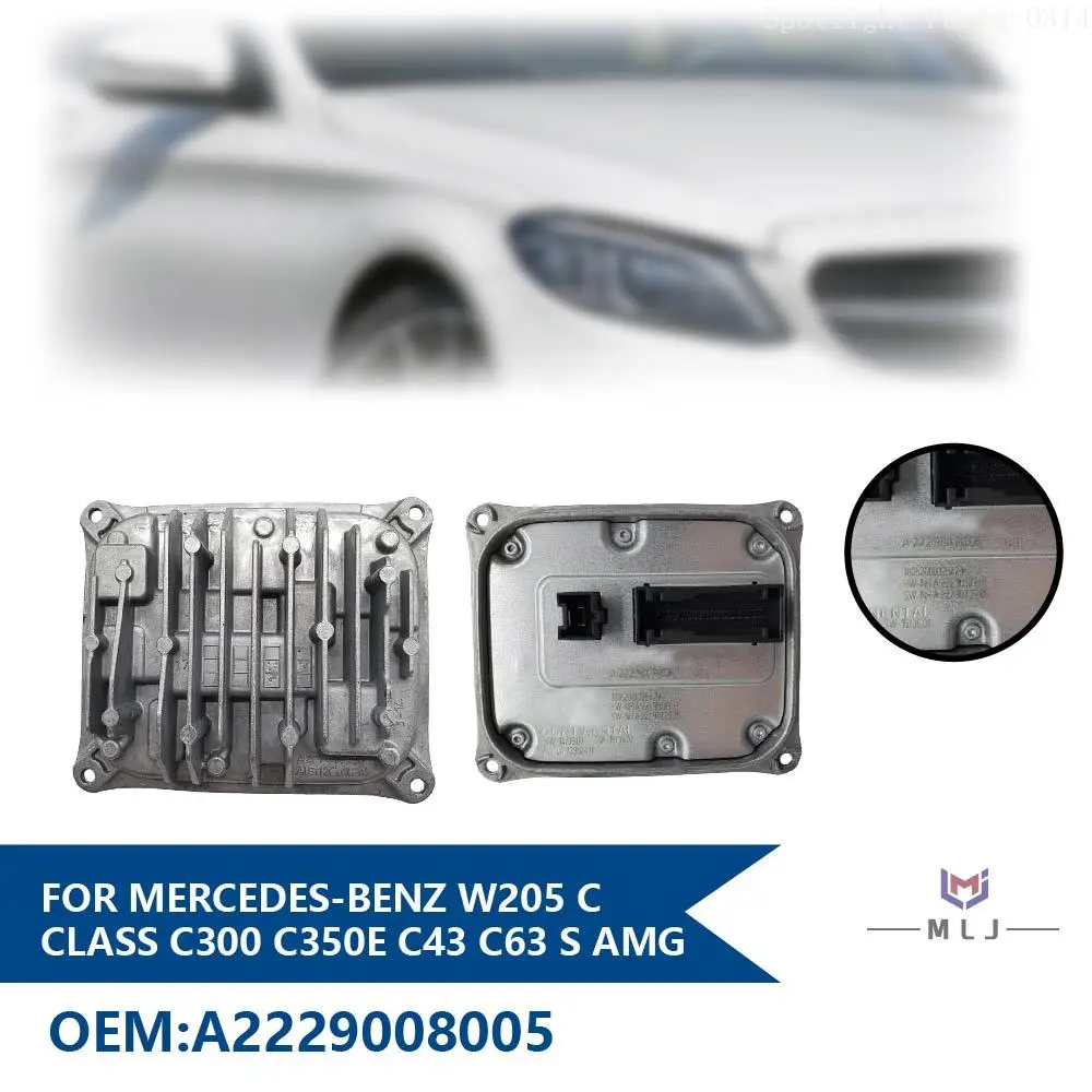 وحدة تحكم مصابيح LED أمامية A2229008005 لسيارات مرسيدس W205 الفئة C موديلات C300 وC350e وC43 وC63 S AMG، ملحقات سيارات أصلية OE 2229008005
