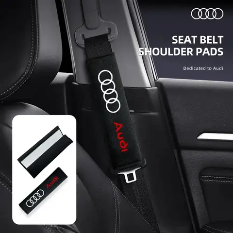2PCS Car Seatbelt Shoulder Pad Driving Seat Belt Vehicle Pad Cover For Audi A1 A3 A4 A5 A6 A7 A8 Q2 Q3 Q5 Q7 TT S3 S4 S5 S6 R8