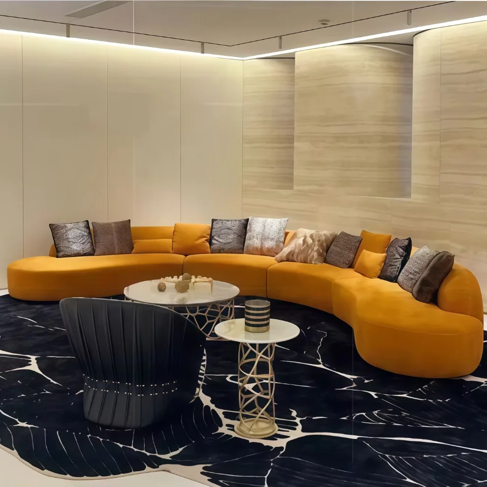 

Современный модульный секционный диван-трансформер с обивкой из велюра и съемными чехлами из губчатой ткани для гостиных и квартир