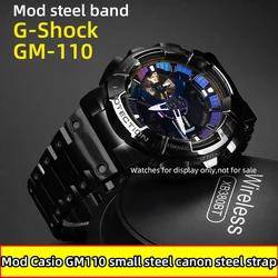 GM110 Stainless Steel Watch Band For Casio GM-110 Steel Band G-SHOCK Series GM110 Metal Watch Chain Silver Black Glod Bracelet