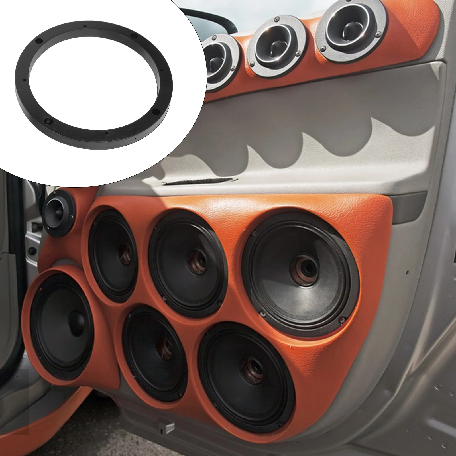 

2Pcs 6.5 Inch Car Speaker Spacer Rings Mounting Adapter Gasket Door Pad Hollow Plastic Audio System Upgrade Speakers