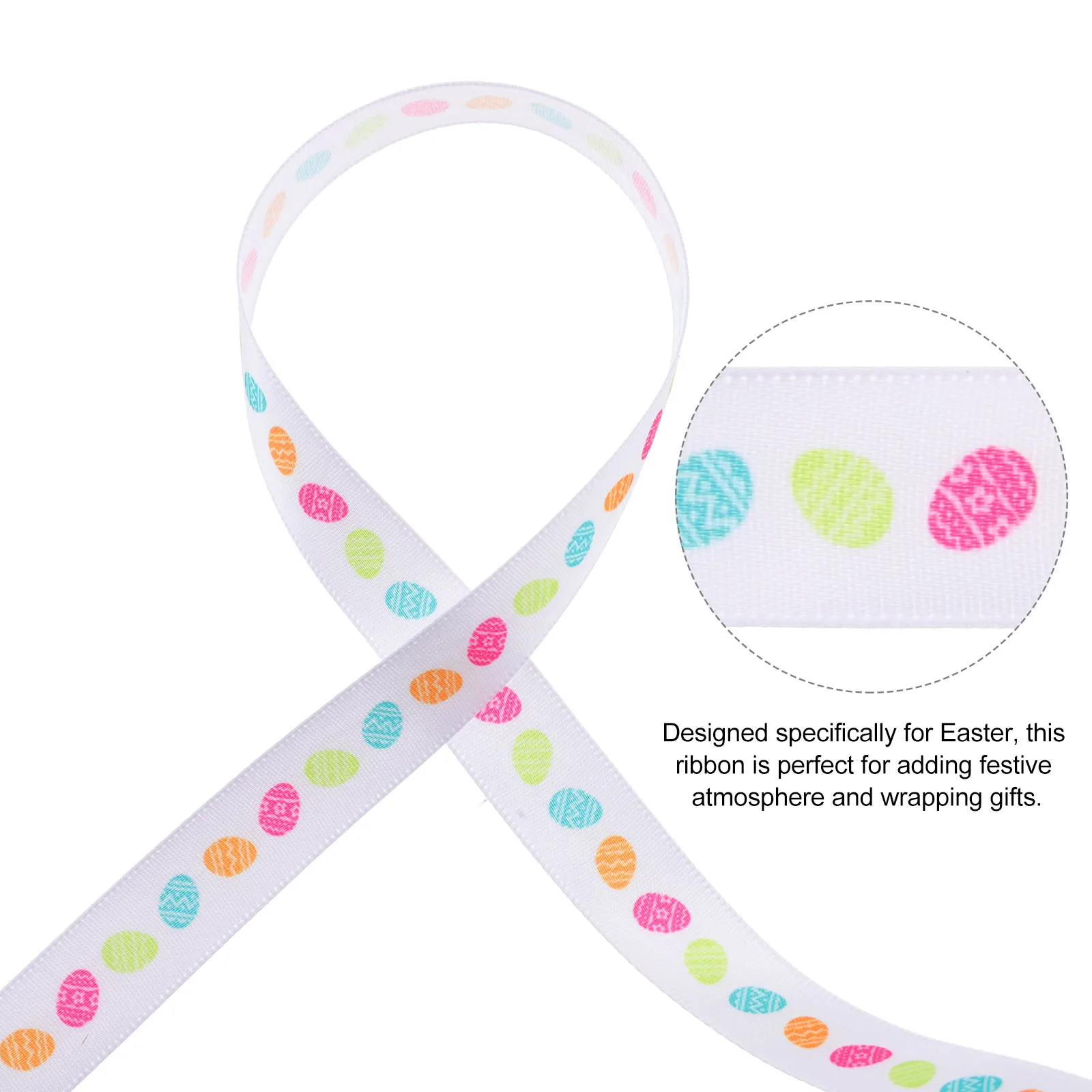 

2pcs 2 Rolls Easter Wrapping Ribbons Adorable Gift Packaging Ribbon For Crafts Diy Decorative Festive Party Supplies