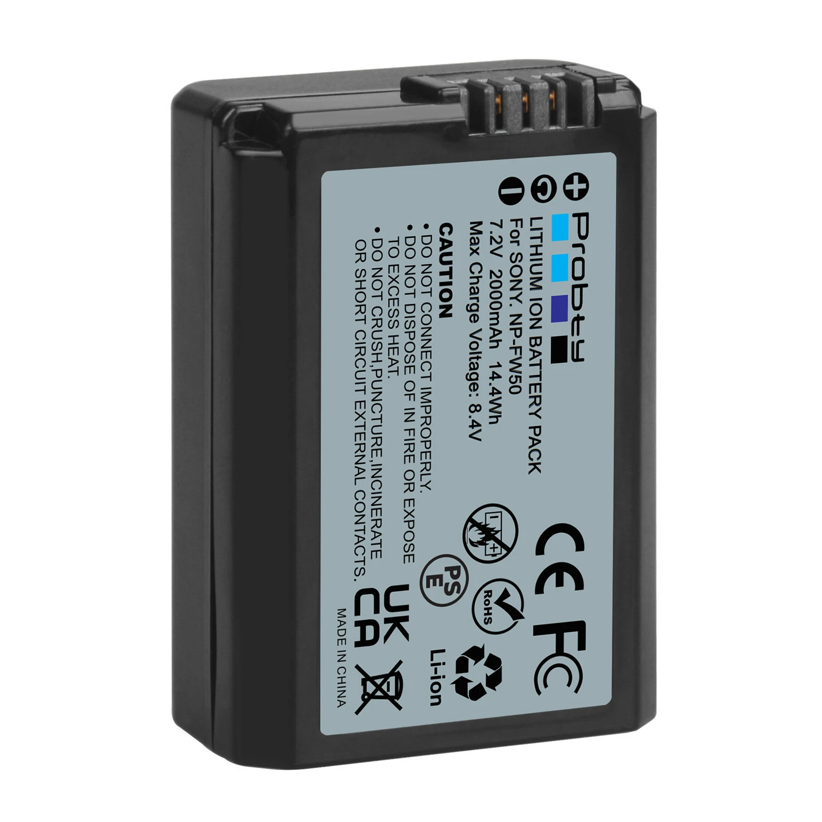 Probty NP-FW50 Replacement Battery For Sony ZV-E10 A7 A7R A7RII A7II A7SII A7S A7RII A6300 A6400 A6500 RX10