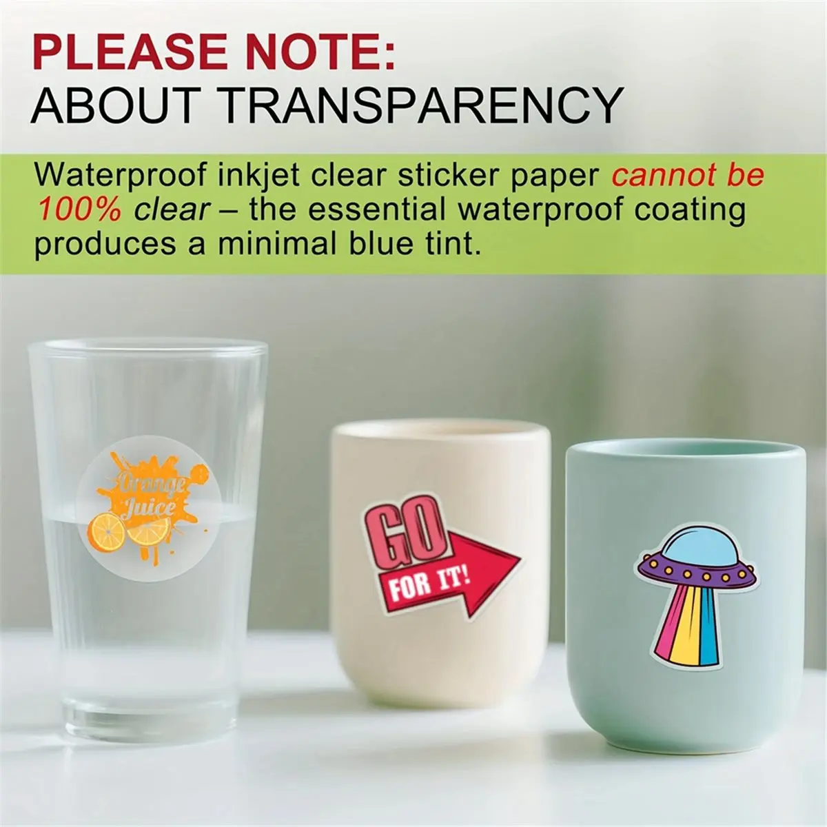 618 Mega Sale 20 Sheets A4 Clear Sticker Paper for Inkjet Printer, Self Adhesive, 8.3 X 11.7 Inches