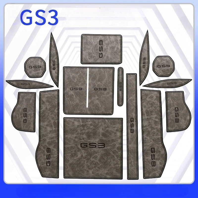 For GAC Trumpchi GS3 2023 Leather Center Console Inserts, Anti-Slip Cup Holder Mat Door Tray Liners Interior Accessories Set