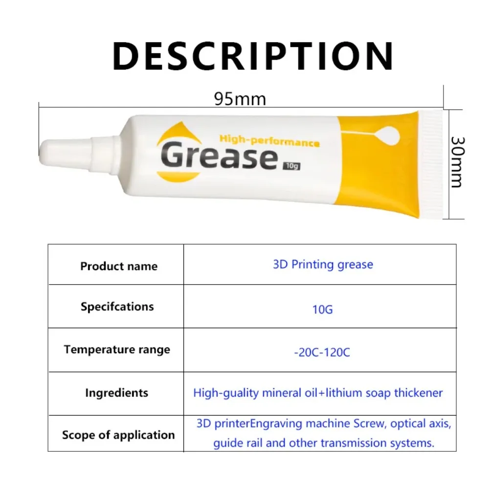 Gear Lube Grease for Bambulab X1C P1S P1P, Effective Noise Reduction Lubricant 3D Printer Maintenance Accessories