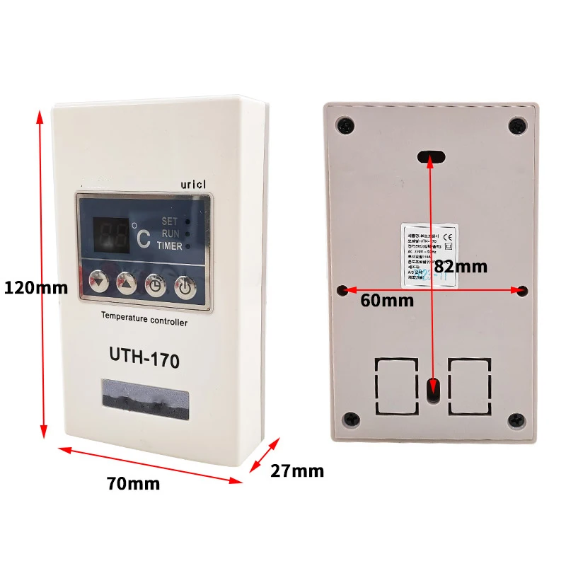 2pcs UTH-170 LCD Display Thermoregulator Customizable Heating Film with Touch Key Operation for Saunas Temperature Controller