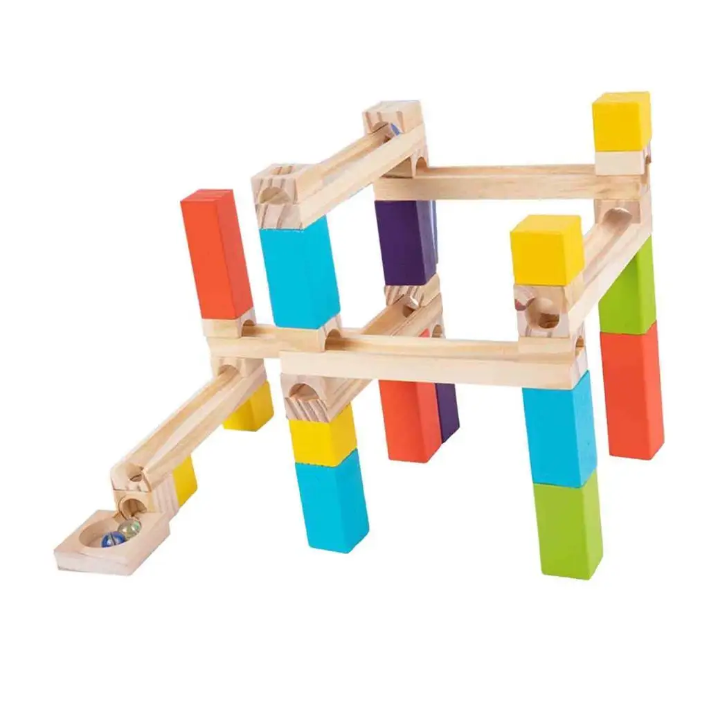 Colorful Marble Track Maze Game Kids Wooden Marble Run for Early