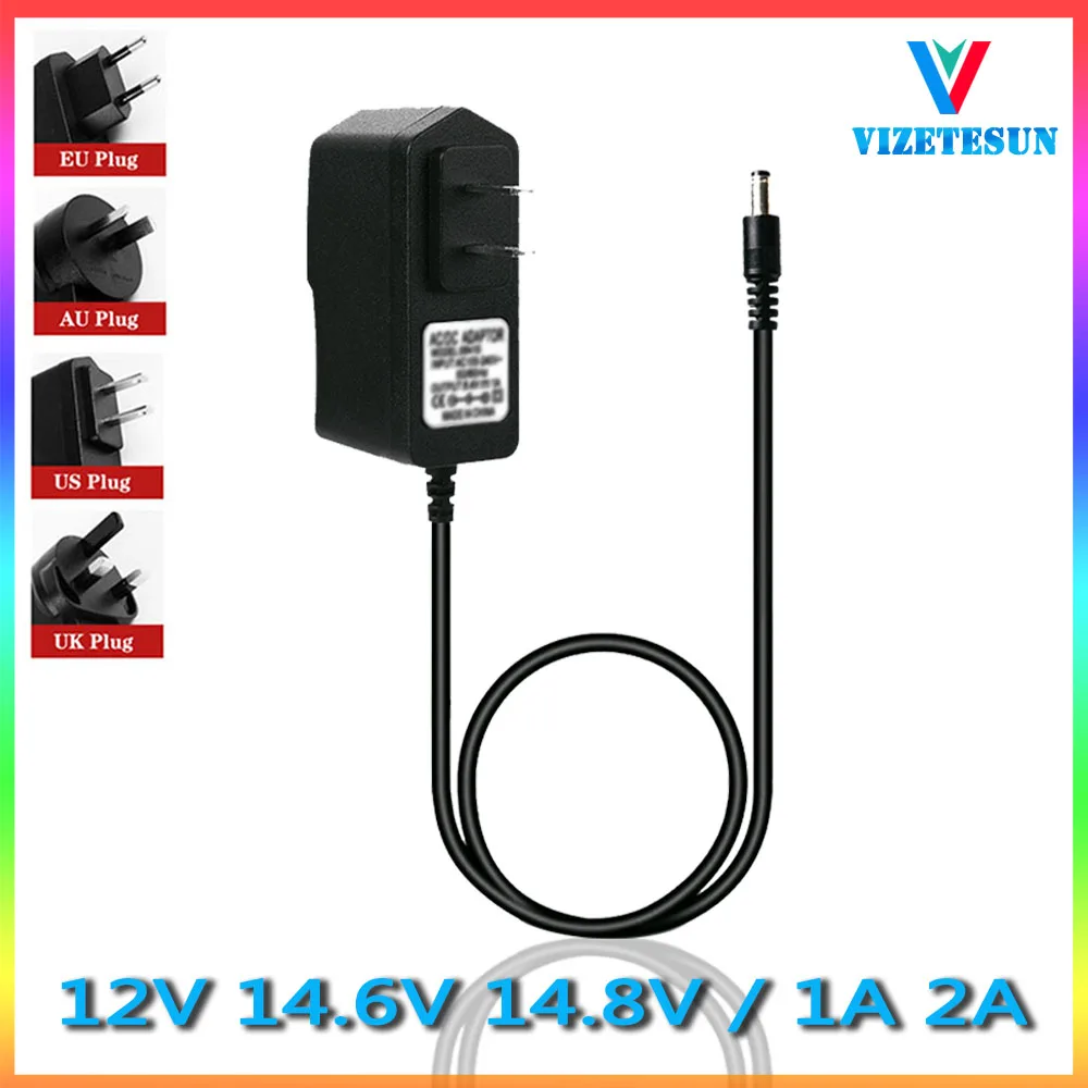 12V 14.6V 14.8V 1A  Toy Smart Charger 12V 14.6V 14.8V 1000MA 2000MA Car and Motorcycle Battery Power Adapter DC 5.5*2.1MM