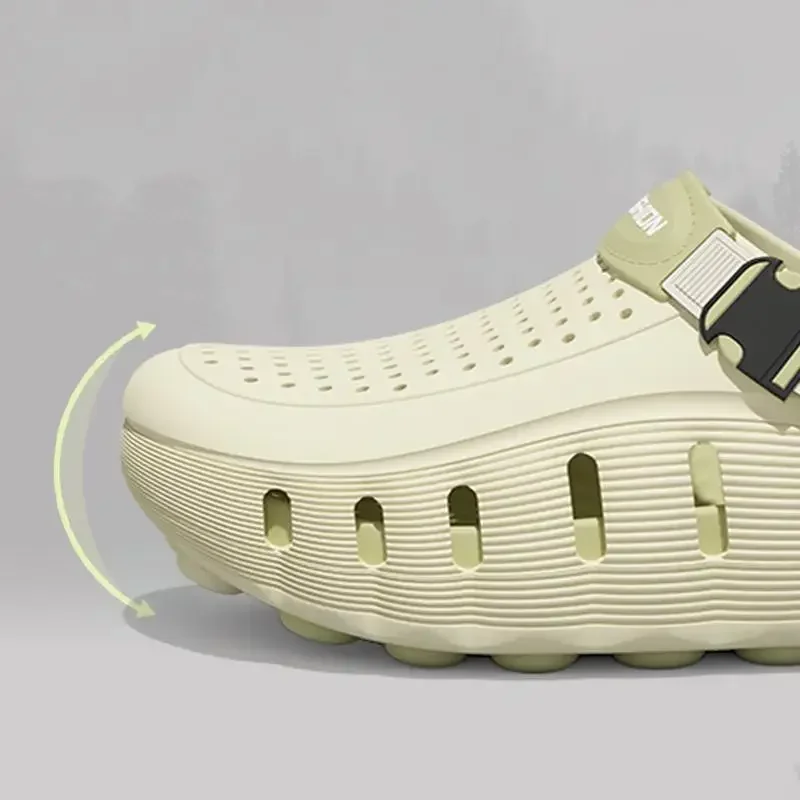 Atmungsaktive Outdoor-Herrenschuhe mit Löchern, Sommer 2026, Weiche Sohle, Cloud EVA, Fahr- und Strandpantoffeln, Rutschfeste Geschlossene Zehenpartie, Gartenschuhe für Männer – Detail 6