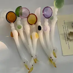 Korean Style Creative Stained Glass Spoon Cartoon Cute Swan Dessert Juice Spoon Ins Household Coffee Stirring Stick