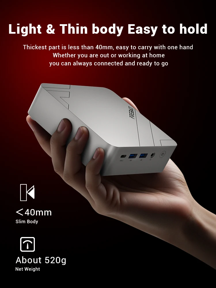 FIREBAT F1 MINI PC AMD Ryzen 5 7640HS DDR5 16 GB di RAM 512 GB SSD WIFI6 BT5.2 Desktop portatile MINI-PC Computer desktop